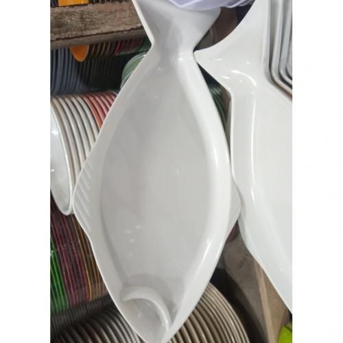 2 Pieces Unbreakable Fish Shaped Ceramic Plates For BBQ
