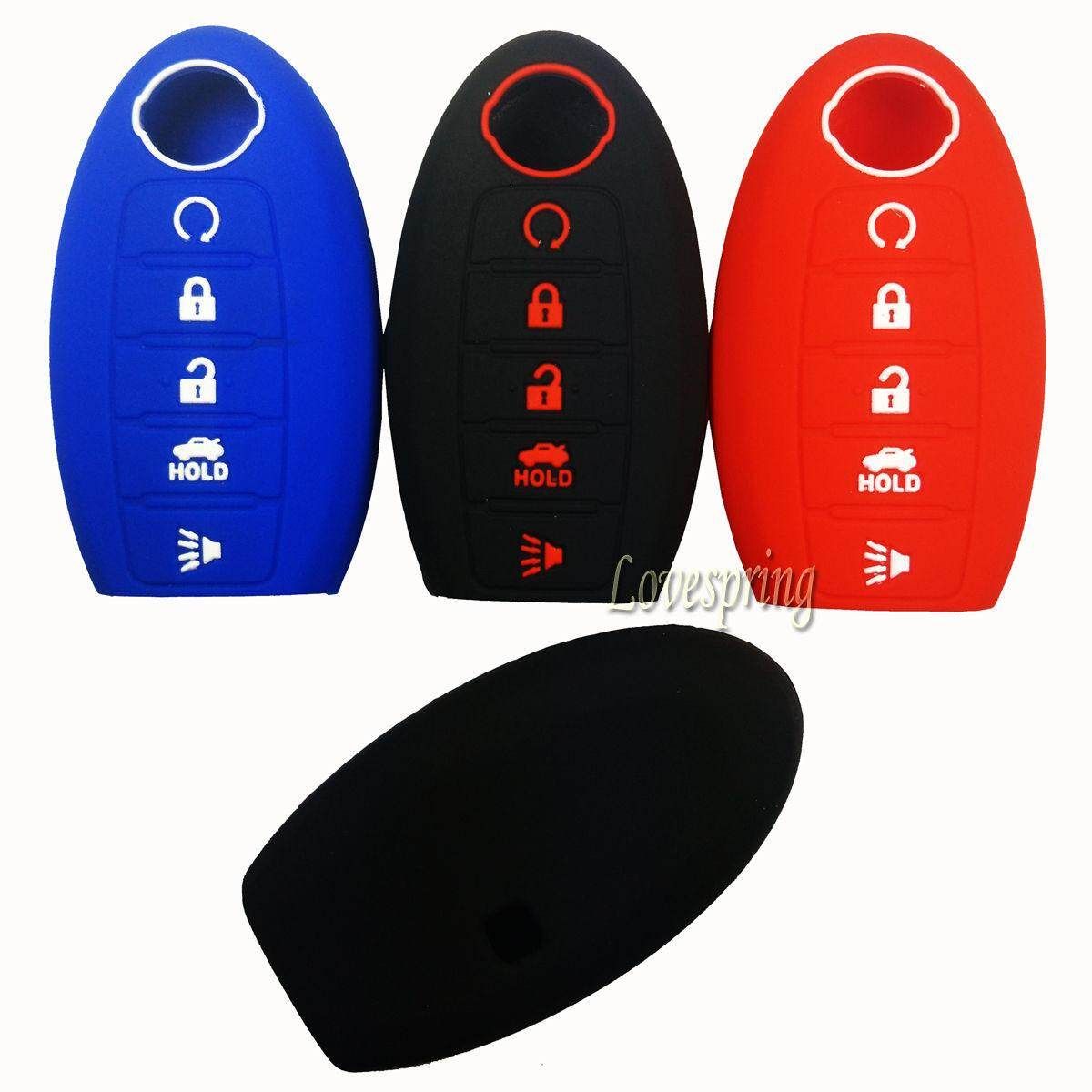 Silicone Key Fob Remote Cover Case For Nissan Maxima Altima Gt-r Sentra Murano Black