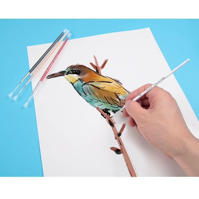 3pcs/set 0 00 000 Nylon Brush Hook Line Pen Professional Fine Tip Drawing Brushes for Acrylic Watercolor Oil Painting