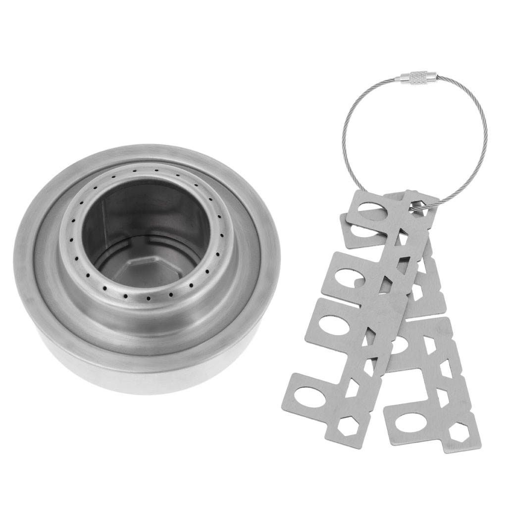 Stainless Steel Alcohol Stove & Rack Combo Set Mini  Alcohol