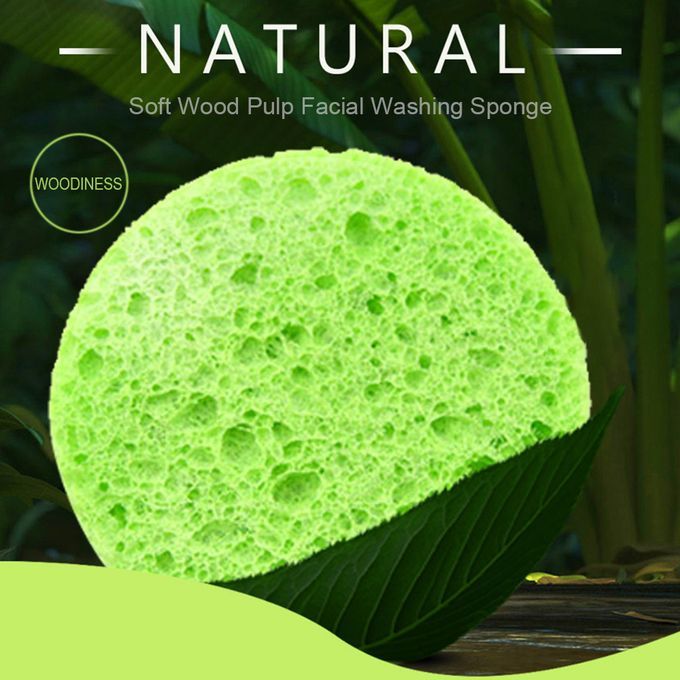 2Pcs/set Facial Washing Sponge Soft Wood Pulp Sponge Soft