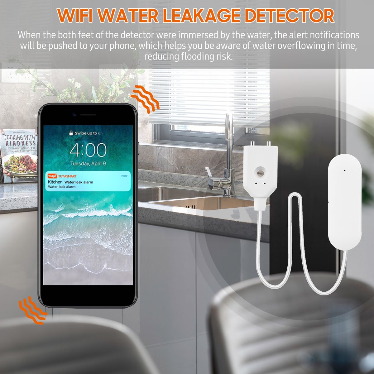 Wifi Water Leakage Detector Smart Water Sensor APP Control