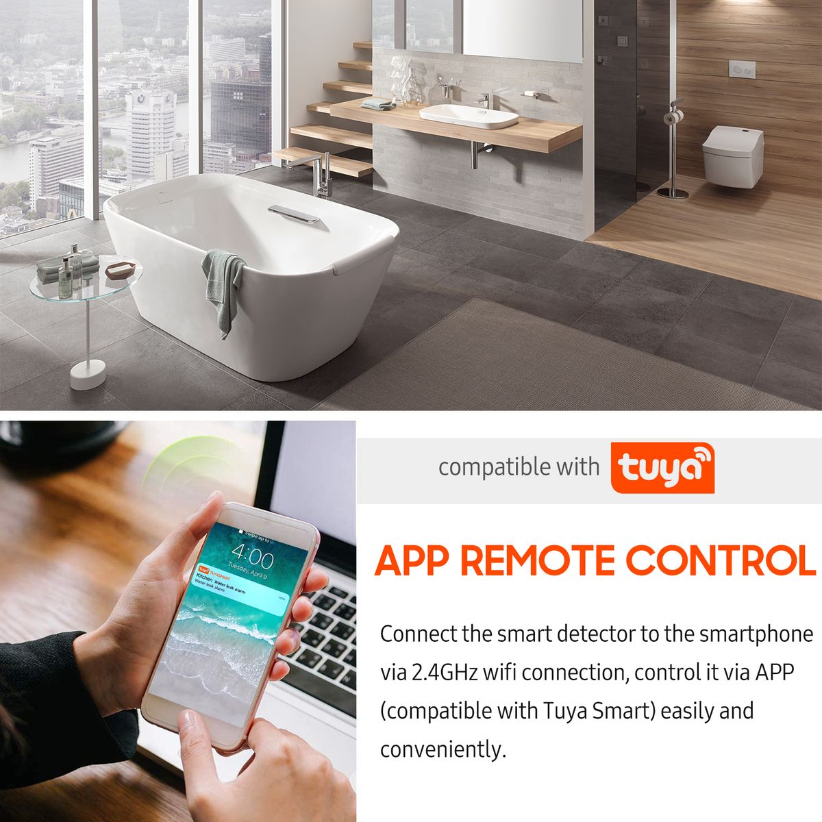 Wifi Water Leakage Detector Smart Water Sensor APP Control