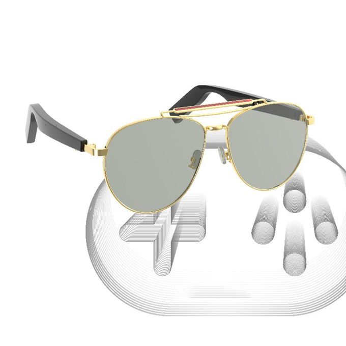 Bluetooth Smart Glasses Waterproof Dust-Proof For Cellphone Black
