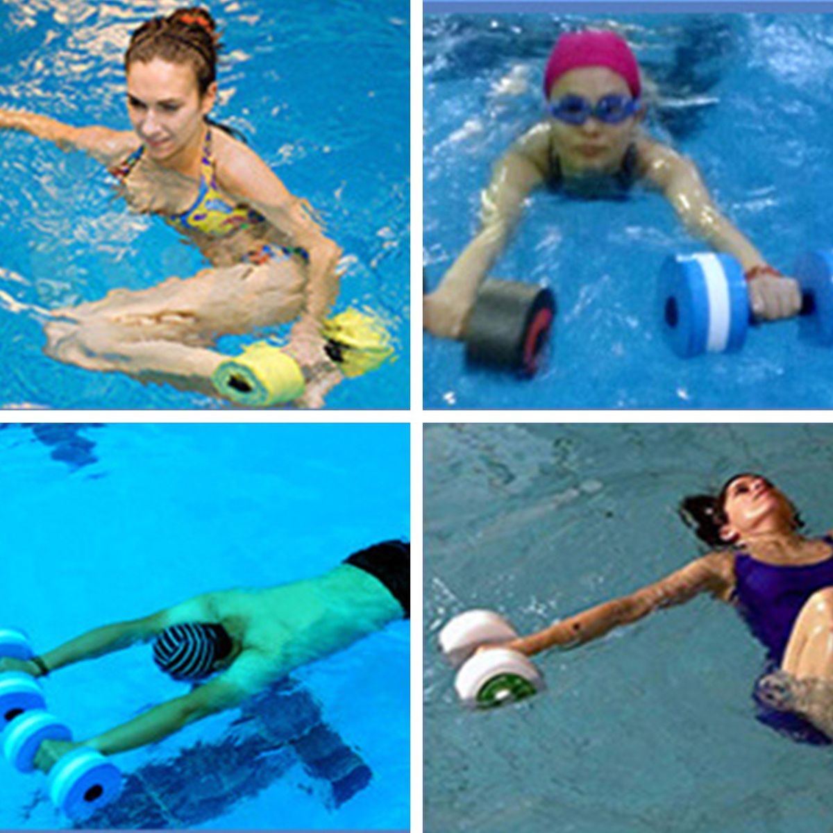 2PCS Aquatic Exercise Dumbells Pool Resistance Water