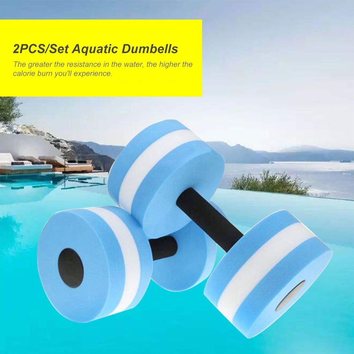 2PCS Aquatic Exercise Dumbells Pool Resistance Water