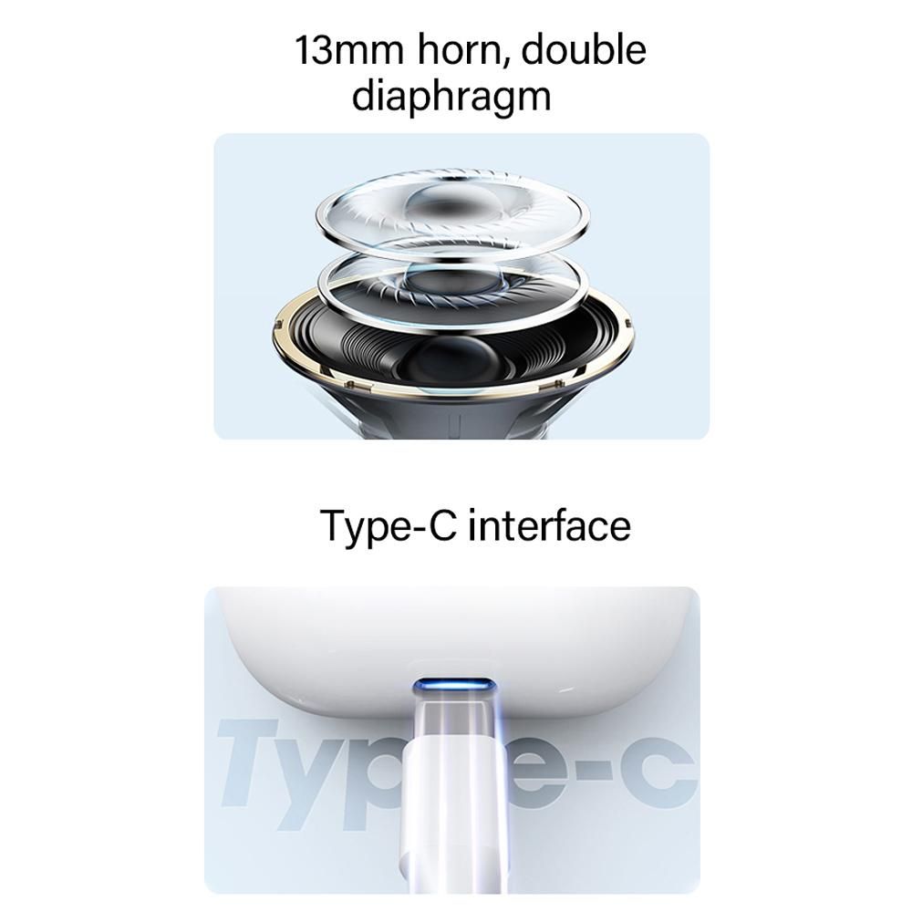 Thinkplus LivePods LP40 Semi-in-ear Earphones BT 5.0 Headphones True Wireless Earbuds with Touch Control Hands-Free Call Stereo Sound Noise Canceling Waterproof Binaural Design Headsets with MIC Type-C Interface for Gaming Sp