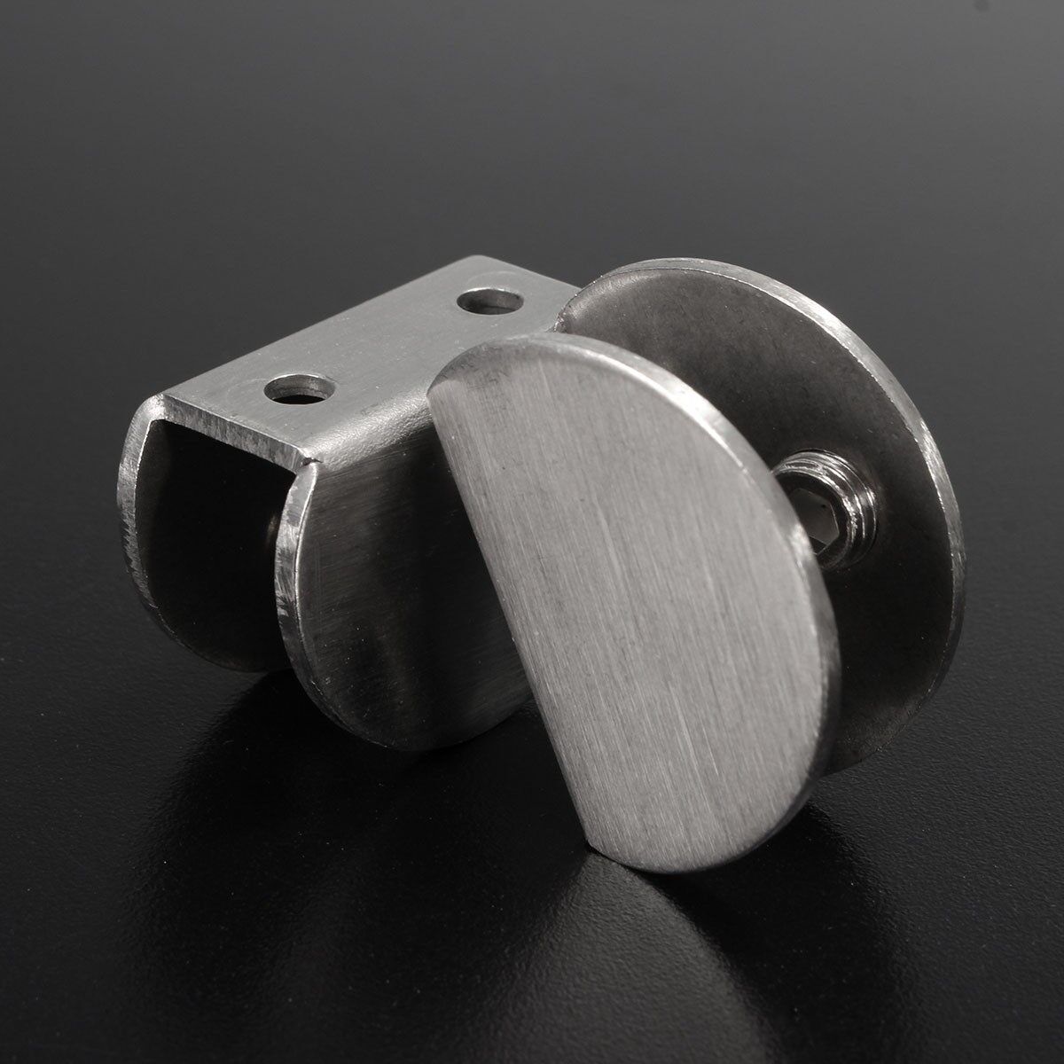 Round Stainless Steel Shelf Wall Partition Glass Bracket Clamps 5-12mm M(8-10mm） Middle(8-10mm)