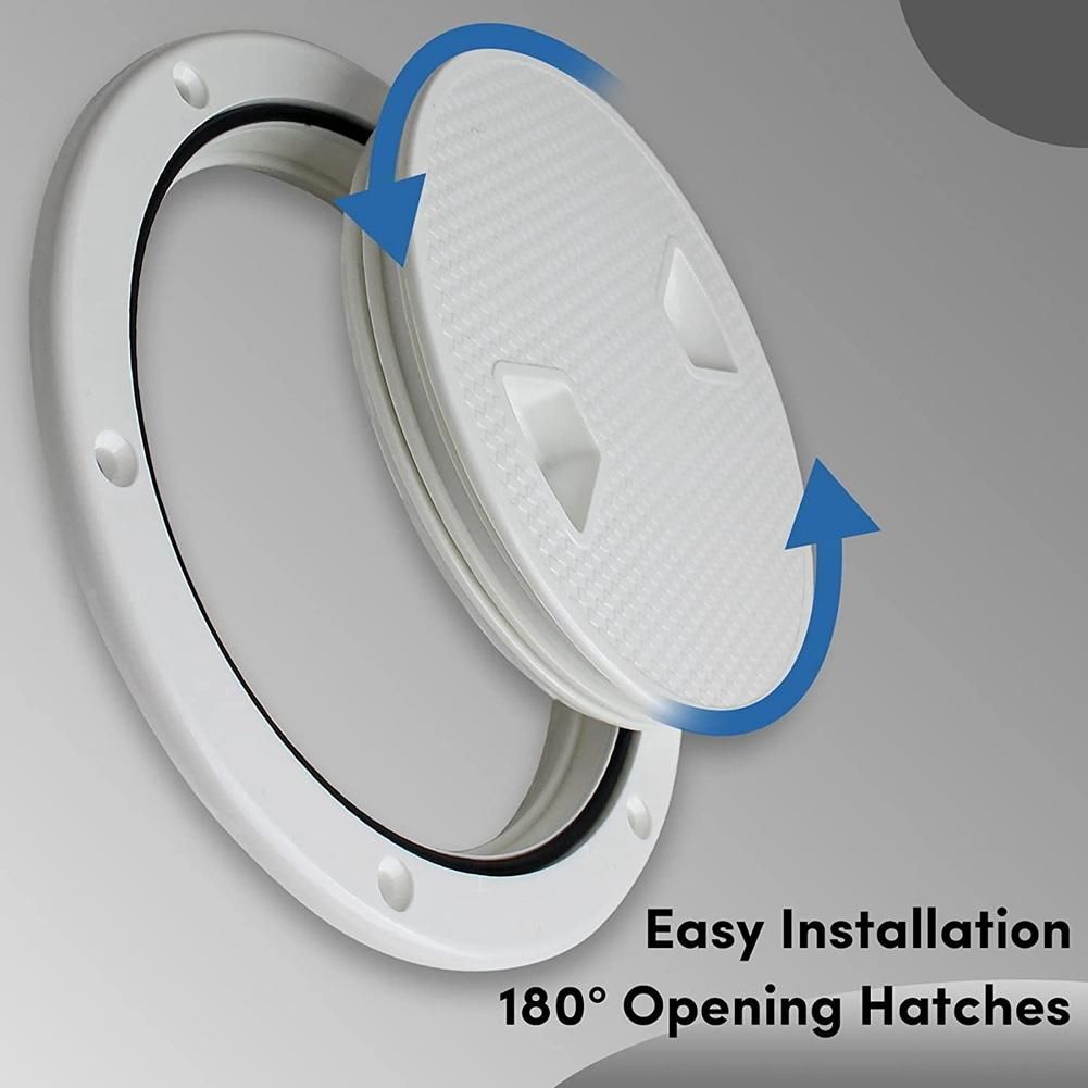 Boat Hatch Deck Plate Cover for RV Boat Kayaks-4Inch White