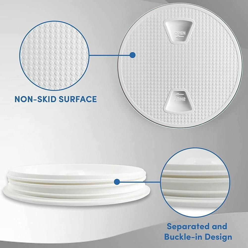 Boat Hatch Deck Plate Cover for RV Boat Kayaks-4Inch White