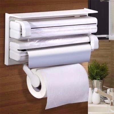 Wall Mounted Triple Paper Dispenser For Paper, Cling Film & Foil Wrap