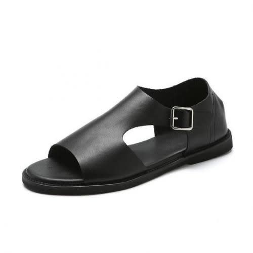 Men Hoes Casual Leather Sandals -Black