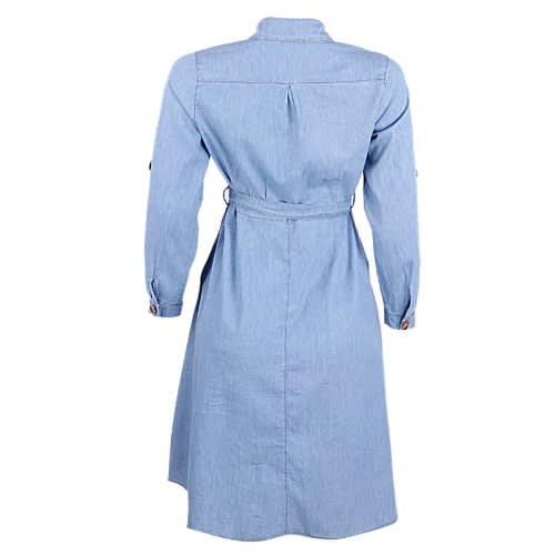 Denim Shirt Dress- Blue