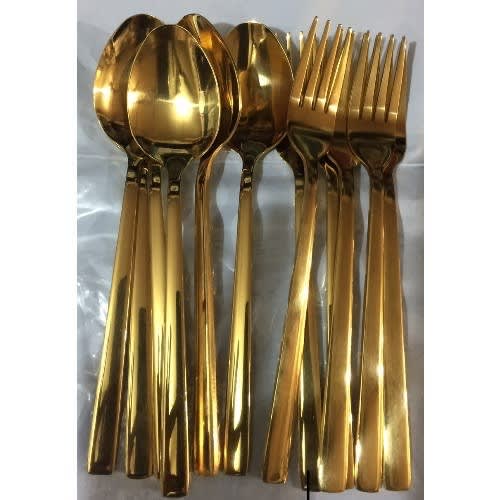 Gold Plate Gutlery Set (fork And Spoon) -12pcs
