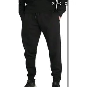 Men's  Cotton Plain Joggers- Black