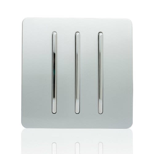 Uk 3 Gang Silver Switch