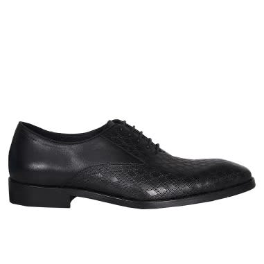 A Uniquely Detailed Men Lace-up Shoe-black. Msh-4697