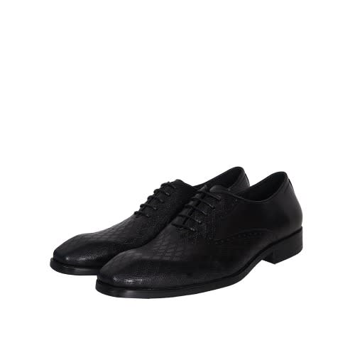 A Uniquely Detailed Men Lace-up Shoe-black. Msh-4697