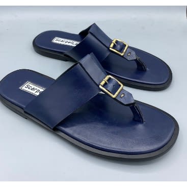 Men’s Leather Slippers - Blue