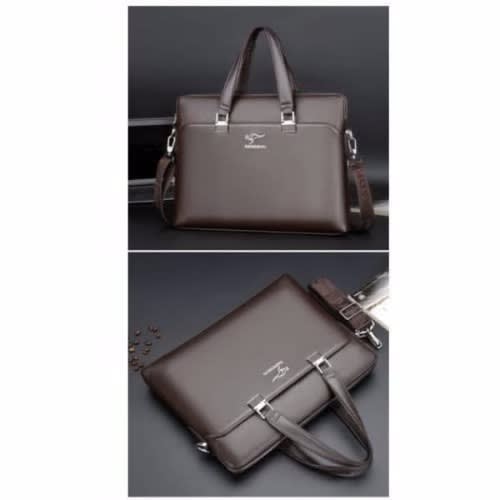 Leather Laptop Bag - Brown