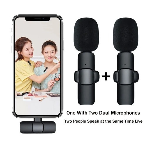 Double Wireless Lavalier Microphones For iPhone - Receiver