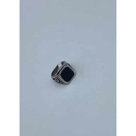Luxury Pattern Square Silver Men’s Ring