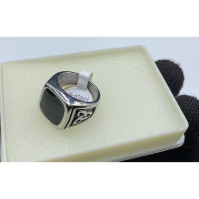 Luxury Pattern Square Silver Men’s Ring