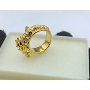Luxury Gold Dragon Inspires Men’s Steel Ring