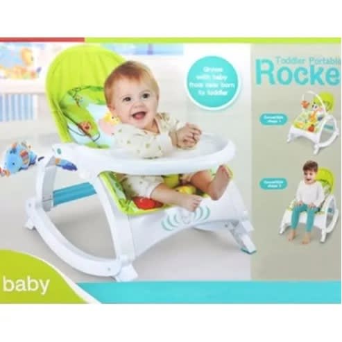 Deluxe 3 In 1 Baby To Toddler Rocker Chair With Removable W/dinning Tray