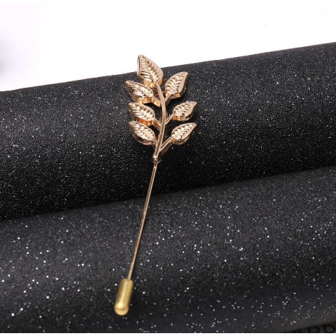 Men's Lapel Pin Suit Accessory Wheat Design - Gold