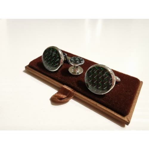 Green Patterned Cufflinks