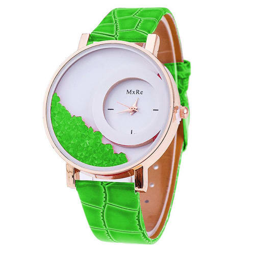 Women's Rhinestone Wrist Watch - Green
