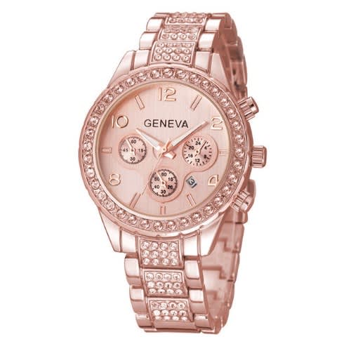 Ladies' Rhinestone Watch - Gold Plated
