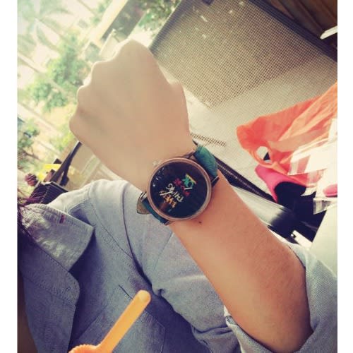 Inspirational Retro Denim Strap Watch - Blue