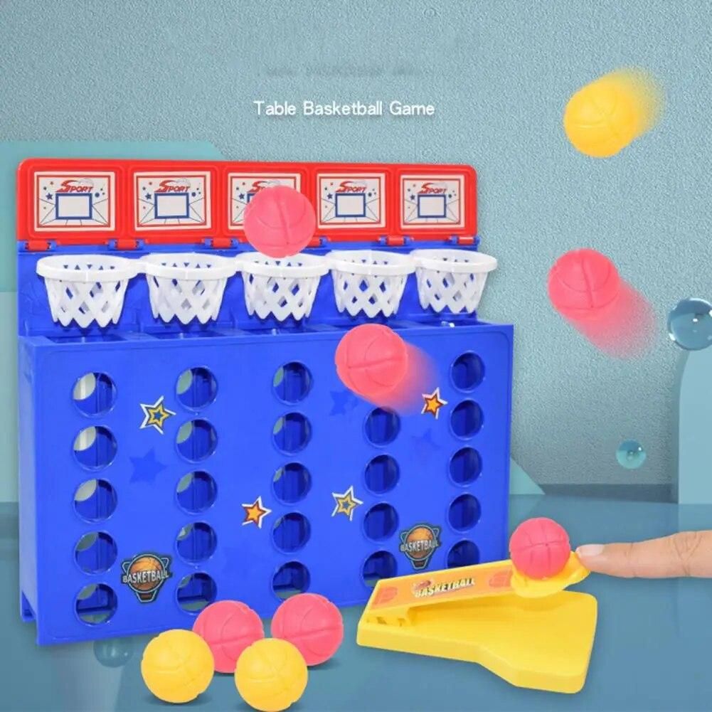 Mini Basketball Hoop Four-Line Shooting Stand Toy Educational for Children Finger Basketball Shooting Family Game Toy