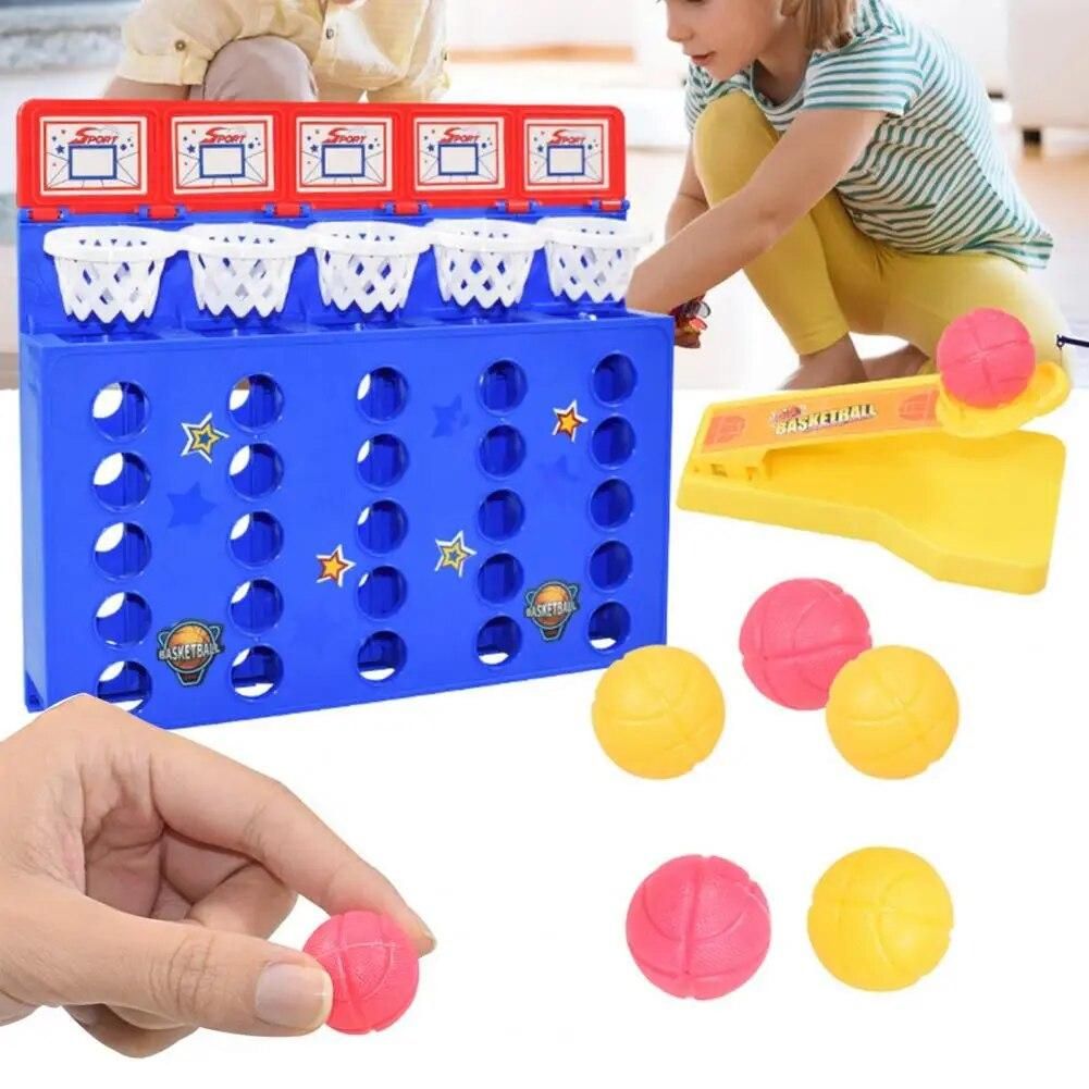 Mini Basketball Hoop Four-Line Shooting Stand Toy Educational for Children Finger Basketball Shooting Family Game Toy