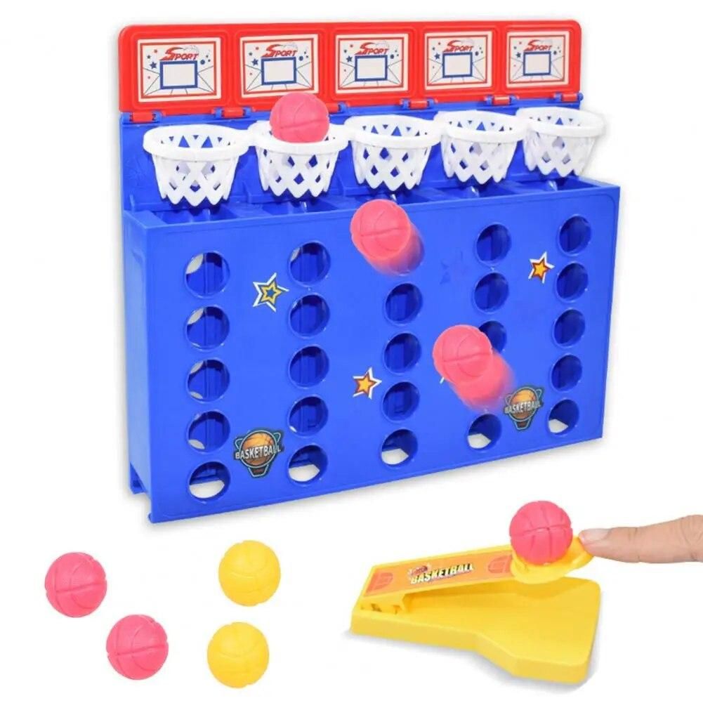 Mini Basketball Hoop Four-Line Shooting Stand Toy Educational for Children Finger Basketball Shooting Family Game Toy