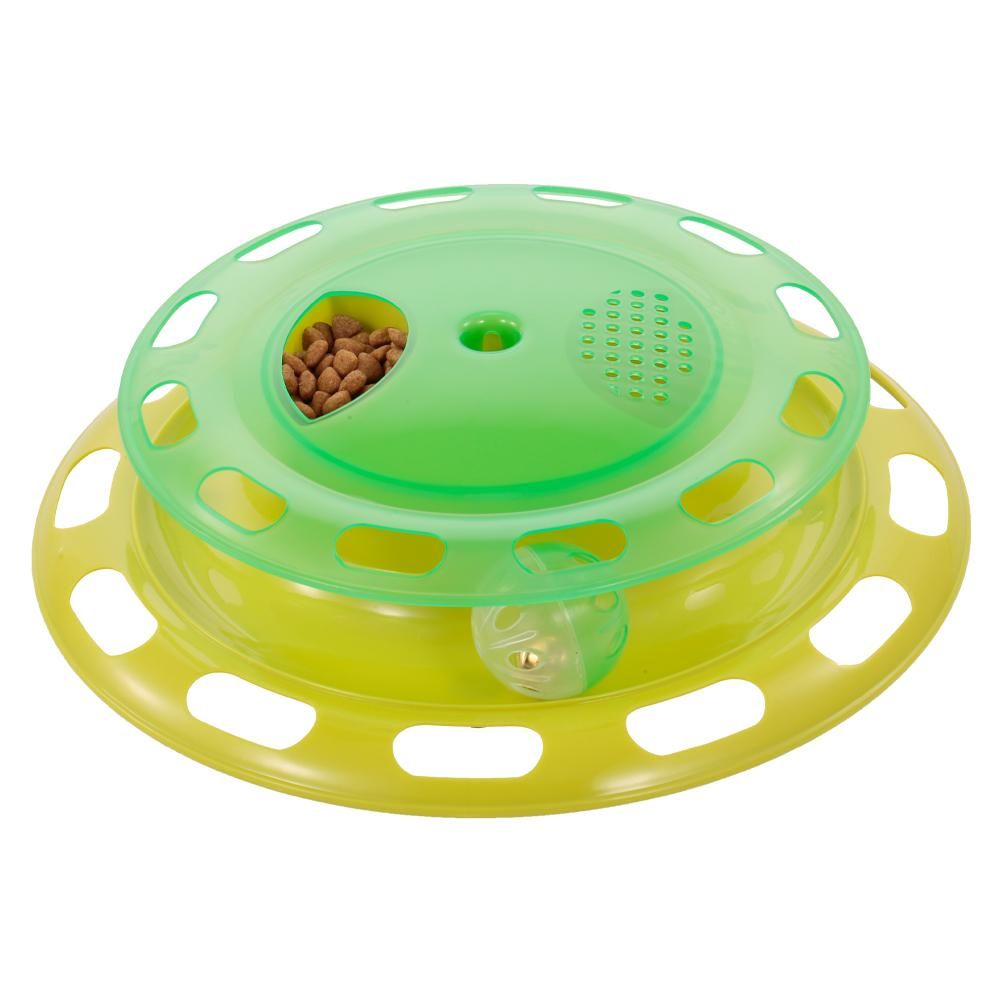 Cat Track Toy with Food Feeder Crazy Track Bell Ball Toy Kitten Claw Care Scratching Toy