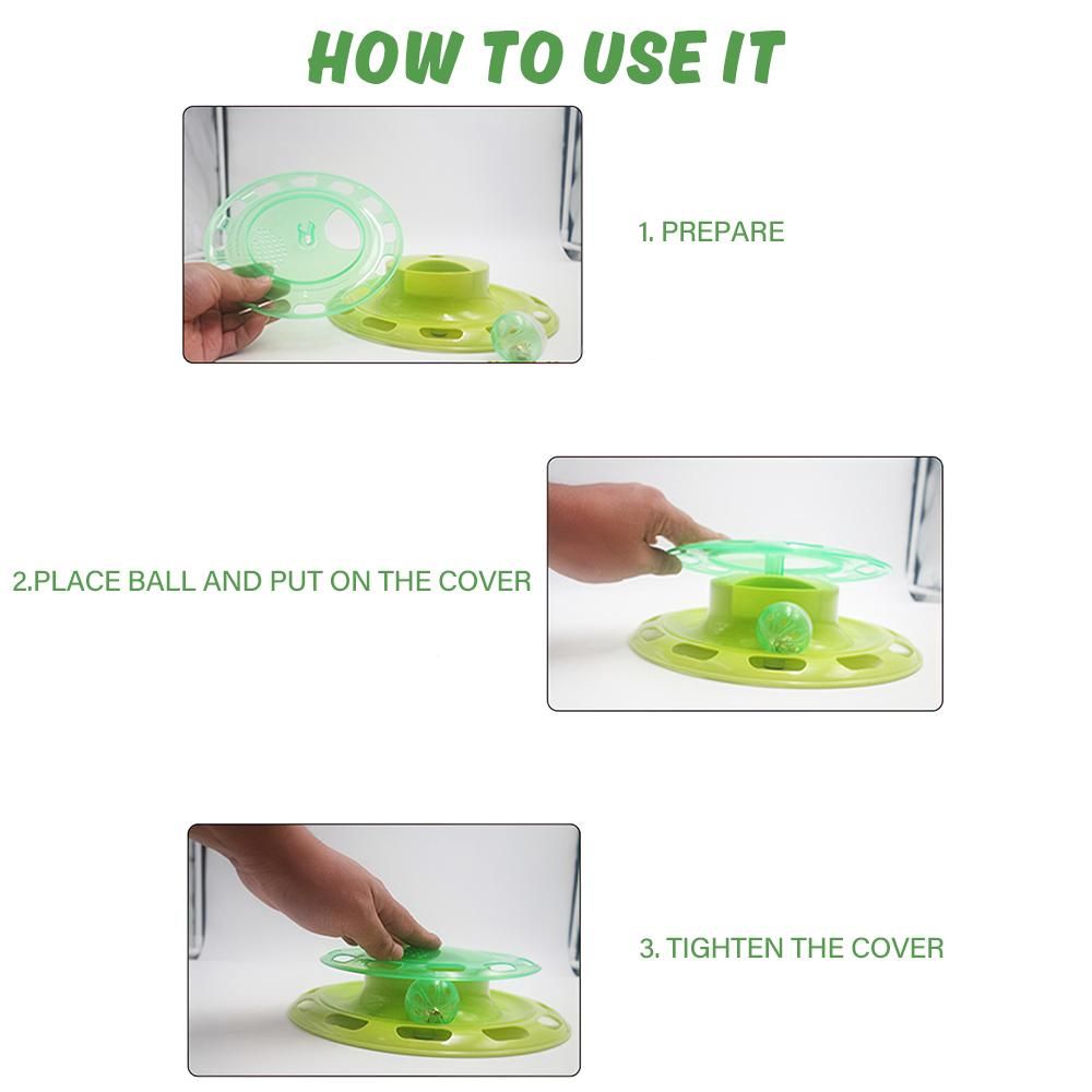 Cat Track Toy with Food Feeder Crazy Track Bell Ball Toy Kitten Claw Care Scratching Toy