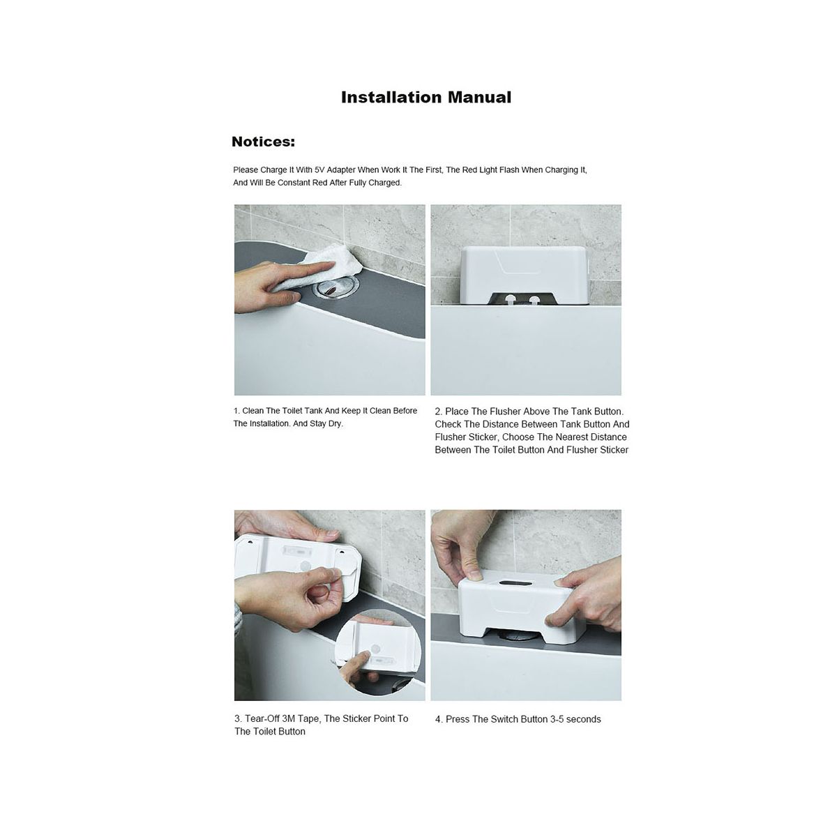 Automatic Toilet Flush Button+2 x Transmitter Toilet
