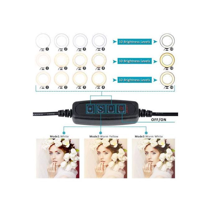 Photography Dimmable LED Ring Light Selfie Tripod
