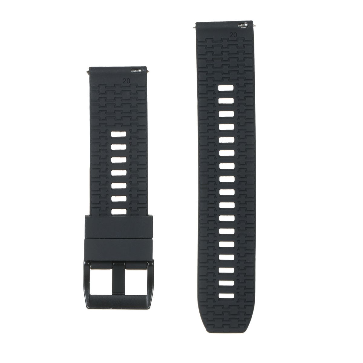 20mm Watch Band Soft Silicone Quick-Release Strap With