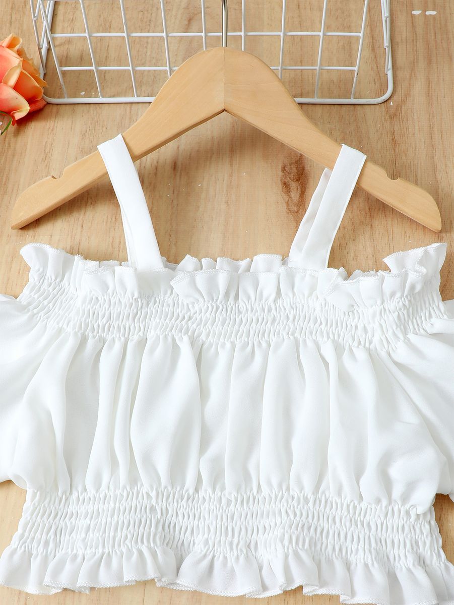 Girls One Neck Strapless Cami Top Striped Wide Leg Pants Set