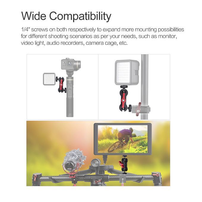 Articulating Arm Monitor Mount With Double Ballheads With