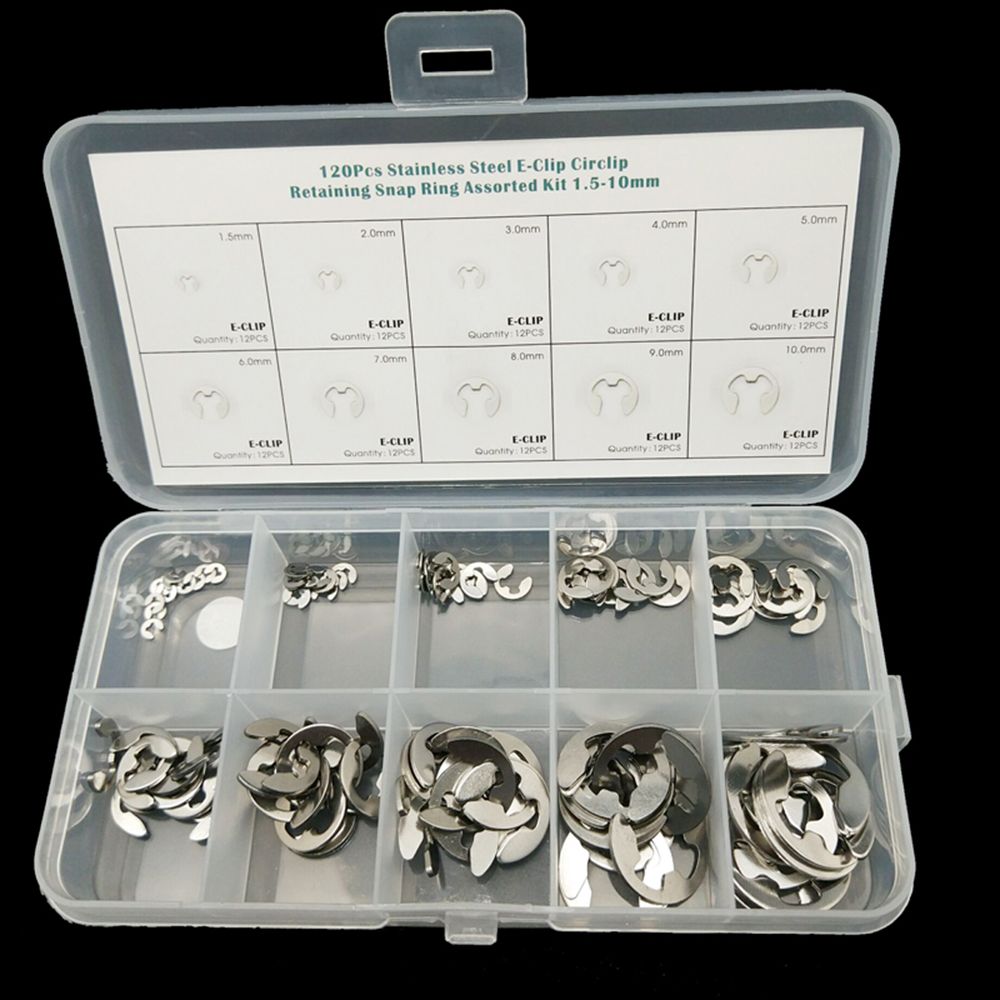 120PCS Stainless E Shape Clip Circlip Pin Retaining Snap