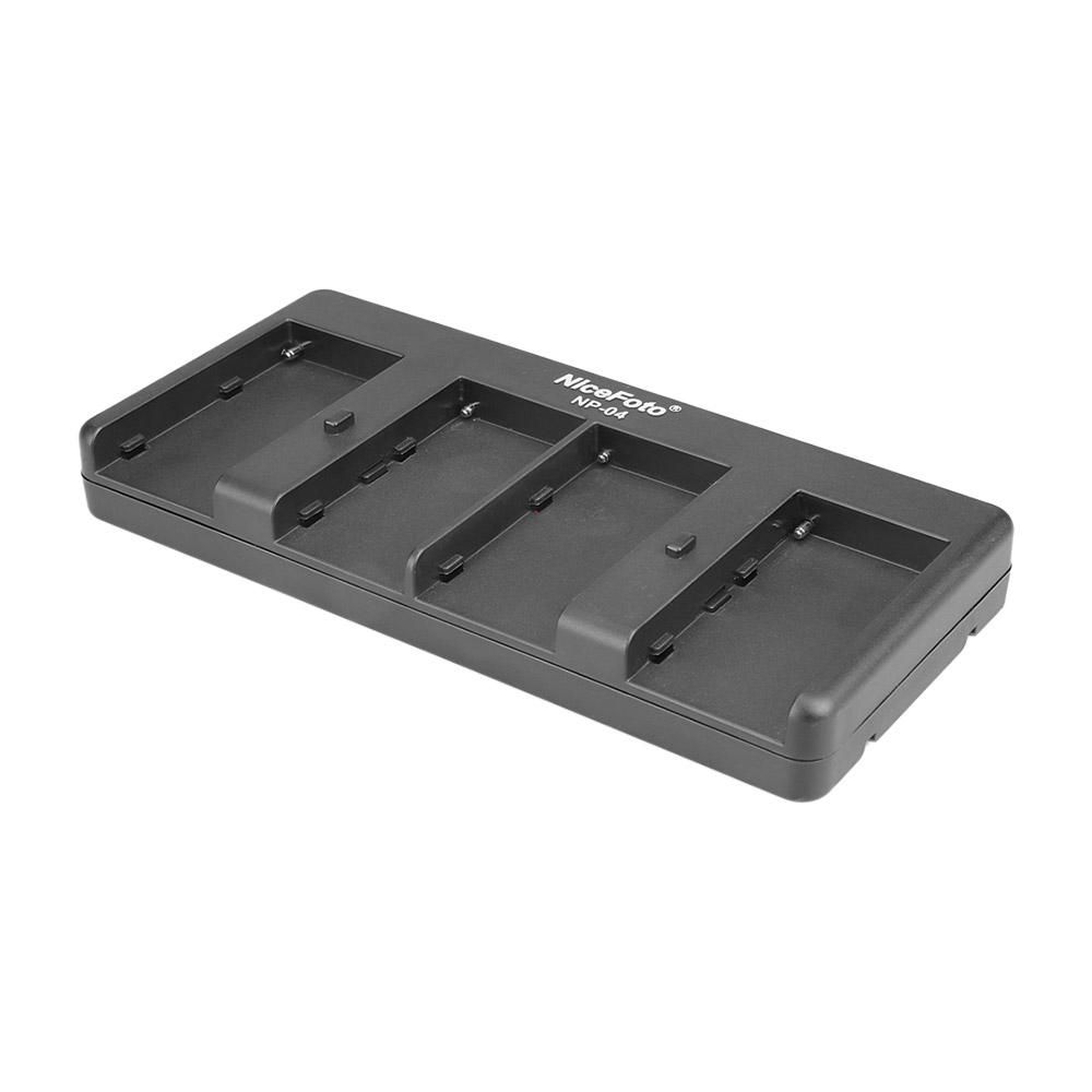 NiceFoto NP-04 NP-F Battery to V-Mount Battery Converter Adapter Plate 4-slot for Sony NP-F970/F750/F550 Battery for LED Video Light