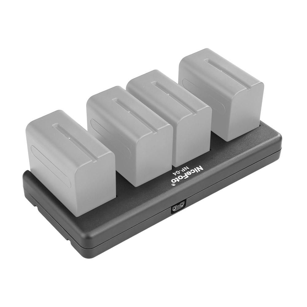 NiceFoto NP-04 NP-F Battery to V-Mount Battery Converter Adapter Plate 4-slot for Sony NP-F970/F750/F550 Battery for LED Video Light