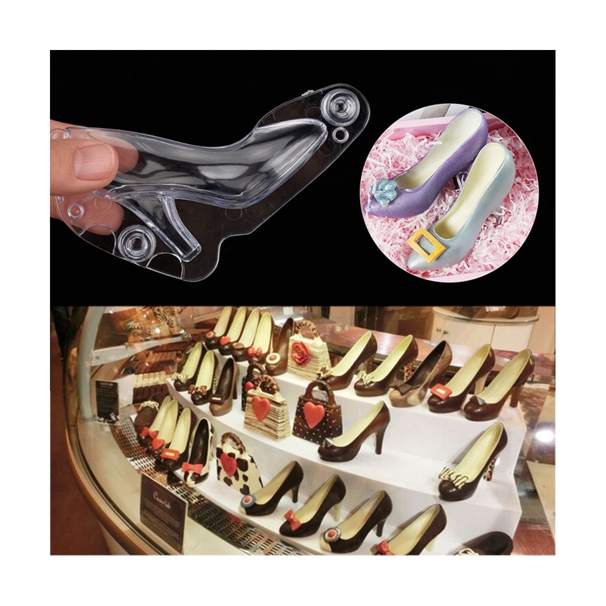 8Pcs High Heels Cake Decorating Mold Tools Chocolate