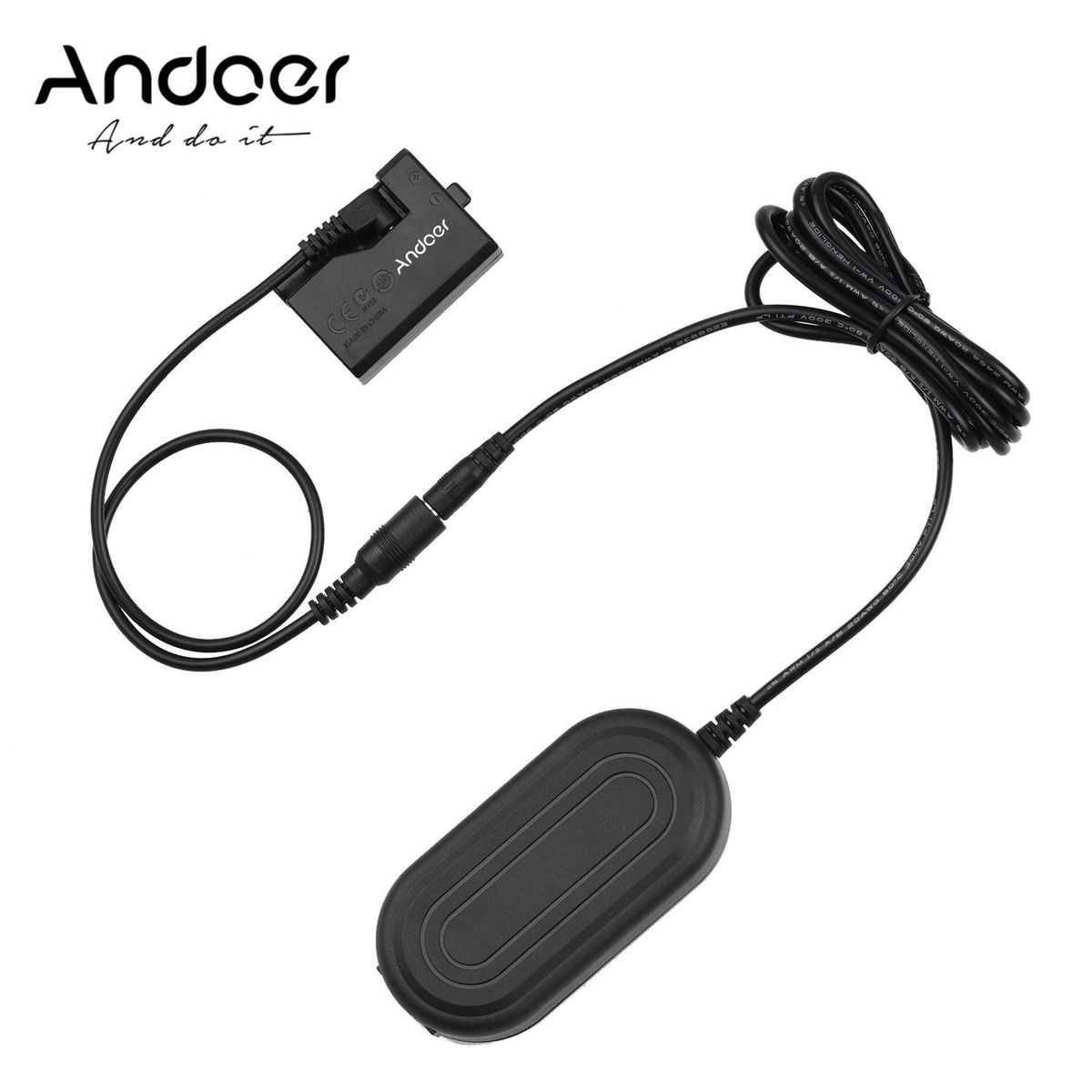 Andoer ACK-E10 AC Power Adapter Dummy Battery Coupler Charger Kit(Replacement for LP-E10) Compatible with Canon EOS Rebel T3/T5/T6/T7/T100/Kiss X50/Kiss X70/1100D/1200D/1300D/2000D/4000D