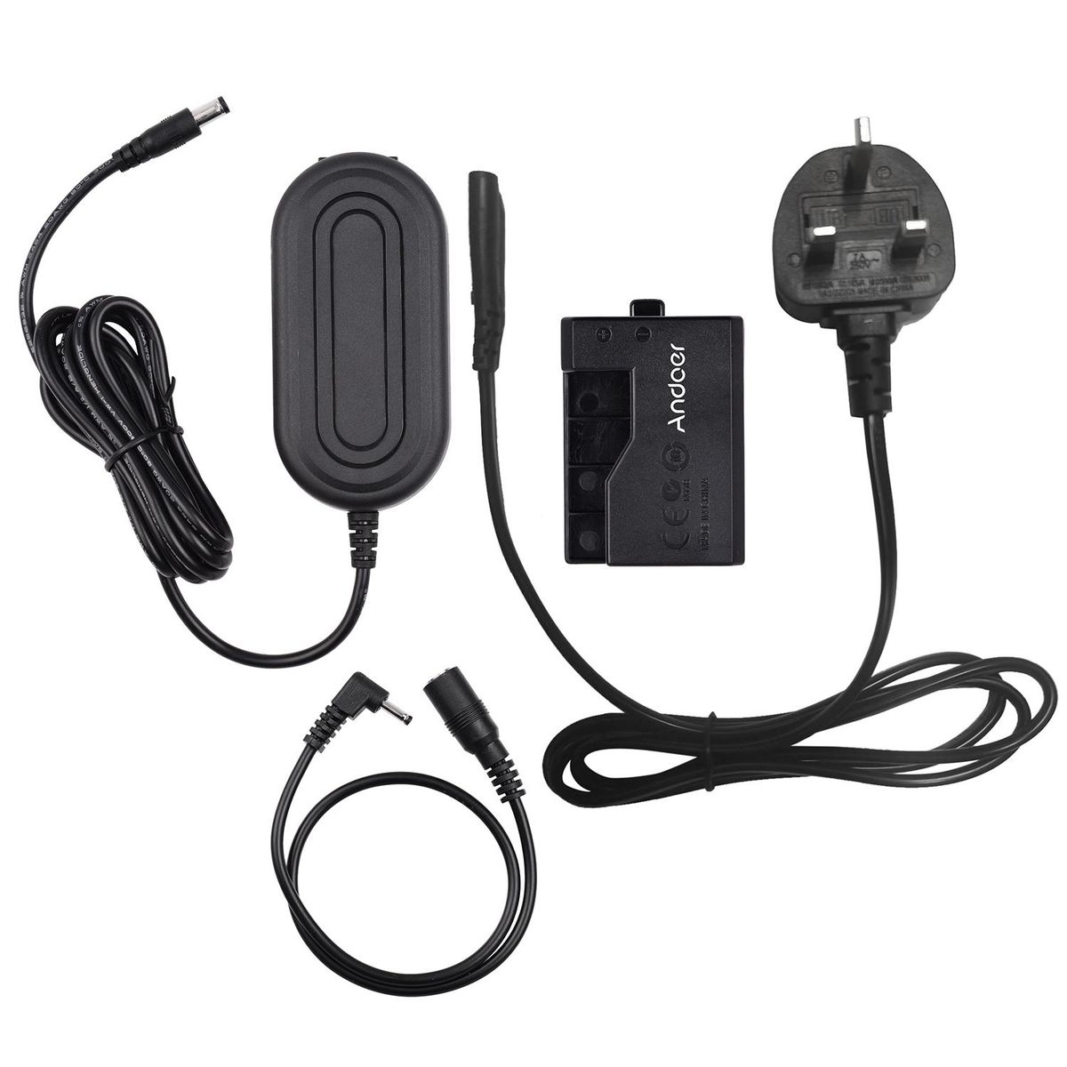 Andoer ACK-E10 AC Power Adapter Dummy Battery Coupler Charger Kit(Replacement for LP-E10) Compatible with Canon EOS Rebel T3/T5/T6/T7/T100/Kiss X50/Kiss X70/1100D/1200D/1300D/2000D/4000D